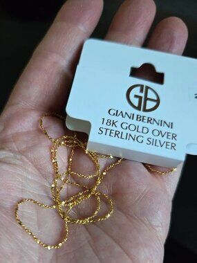 NWT Giani Bernini 18k gold over sterling silver 20" twist chain